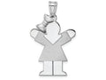 FJC Finejewelers 14k White Gold Medium Girl with Bow On Left Engravable Charm 18 x 30mm