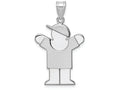 FJC Finejewelers 14k White Gold Medium Boy with Hat On Right Engravable Charm