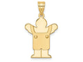 FJC Finejewelers 14k Yellow Gold Solid Satin Engravable Boy with Overalls Charm