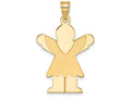 FJC Finejewelers 14k Yellow Gold Solid Satin Engravable Girl with Ruffled Skirt Charm