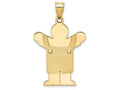 FJC Finejewelers 14k Yellow Gold Solid Satin Engravable Boy with Overalls Charm