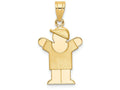 FJC Finejewelers 14k Yellow Gold Solid Engravable Boy with Hat On Right Charm 15 x 25mm