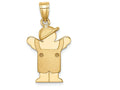 FJC Finejewelers 14k Yellow Gold Solid Engravable Boy In Overalls with Hat On Left Charm 15 x 26mm
