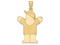 FJC Finejewelers 14k Yellow Gold Solid Engravable Boy with Hat On Right Charm
