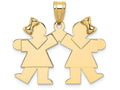 FJC Finejewelers 14k Yellow Gold Solid Engravable Small Double Girls Charm