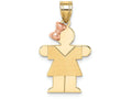 FJC Finejewelers 14k Two-tone Gold Small Girl with Bow On Left Engravable Charm