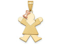 FJC Finejewelers 14k Two-tone Gold Small Girl with Bow On Left Engravable Charm