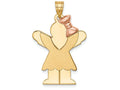 FJC Finejewelers 14k Two-tone Gold Large Girl with Bow On Right Engravable Charm