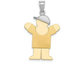 FJC Finejewelers 14k Two-tone Gold Large Boy with Hat On Right Engravable Charm