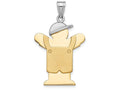 FJC Finejewelers 14k Two-tone Gold Large Boy with Hat On Left Engravable Charm