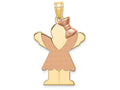 FJC Finejewelers 14k Two-tone Gold Large Girl with Bow On Right Engravable Charm