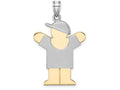 FJC Finejewelers 14k Two-tone Gold Large Boy with Hat On Right Engravable Charm
