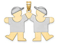 FJC Finejewelers 14k Two-tone Gold Large Double Boys Engravable Charm