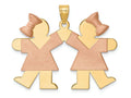 FJC Finejewelers 14k Two-tone Gold Large Double Girls Engravable Charm