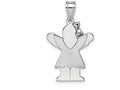 FJC Finejewelers 14k White Gold Small Girl with Bow On Right Engravable Charm