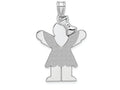 FJC Finejewelers 14k White Gold Medium Girl with Bow On Right Engravable Charm
