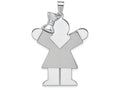FJC Finejewelers 14k White Gold Large Girl with Bow On Left Engravable Charm