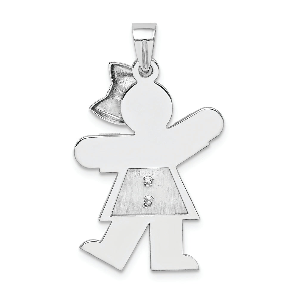FJC Finejewelers 14k White Gold Large Boy with Hat On Right Engravable Charm