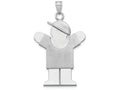 FJC Finejewelers 14k White Gold Large Boy with Hat On Right Engravable Charm