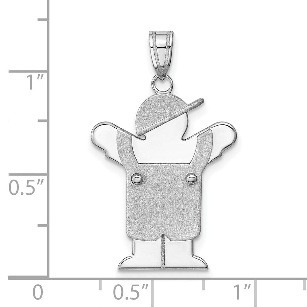 FJC Finejewelers 14k White Gold Medium Boy Engravable Charm Mounting
