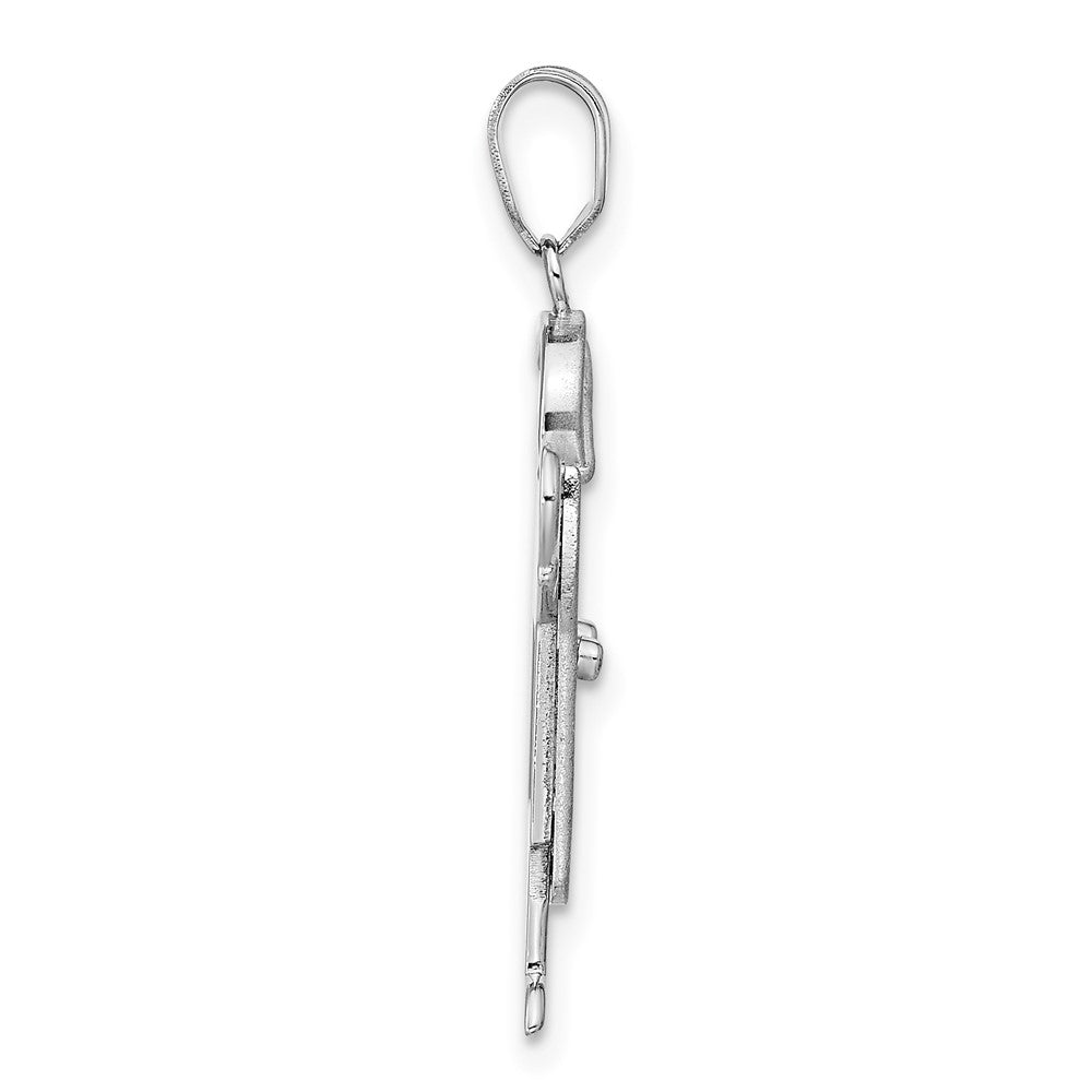 FJC Finejewelers 14k White Gold Medium Boy Engravable Charm Mounting
