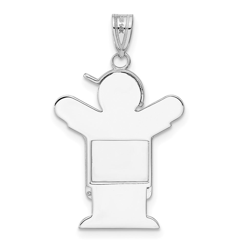 FJC Finejewelers 14k White Gold Medium Boy Engravable Charm Mounting