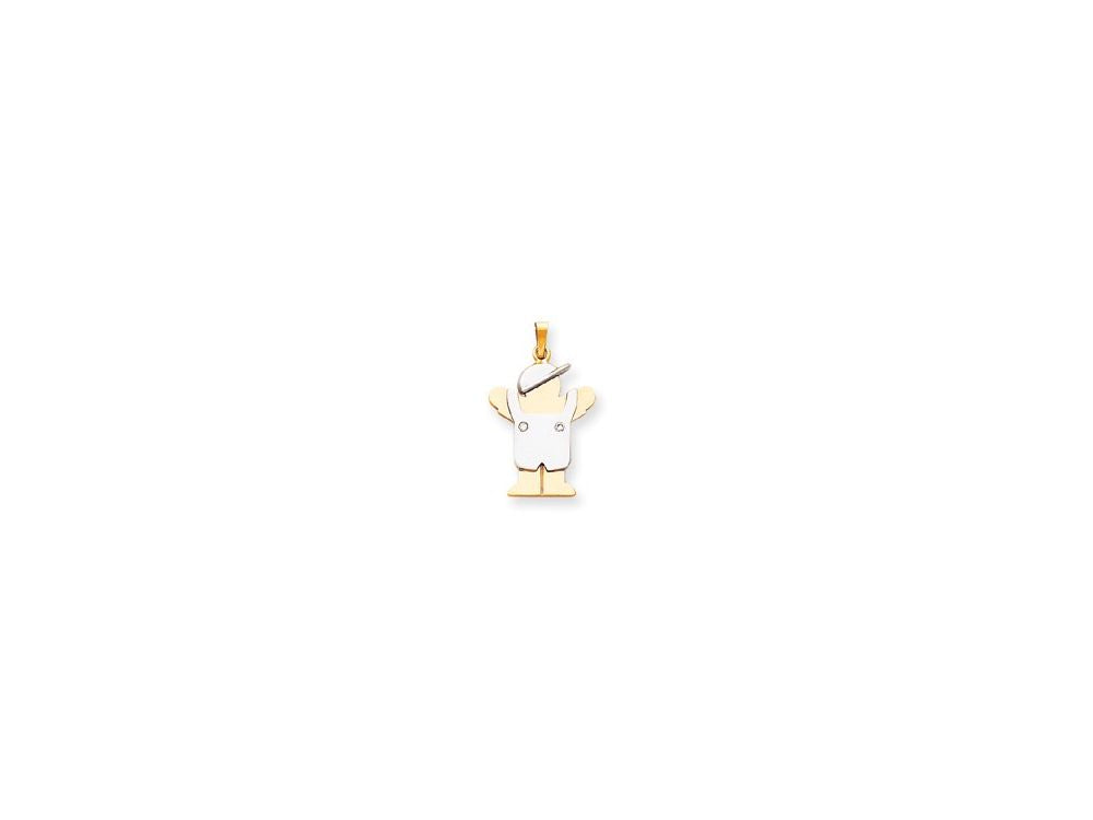 FJC Finejewelers 14k Two-tone Gold Large Boy with Hat On Left Charm Mounting