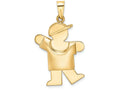 FJC Finejewelers 14k Yellow Gold Puffed Boy with Hat On Left Engravable Charm