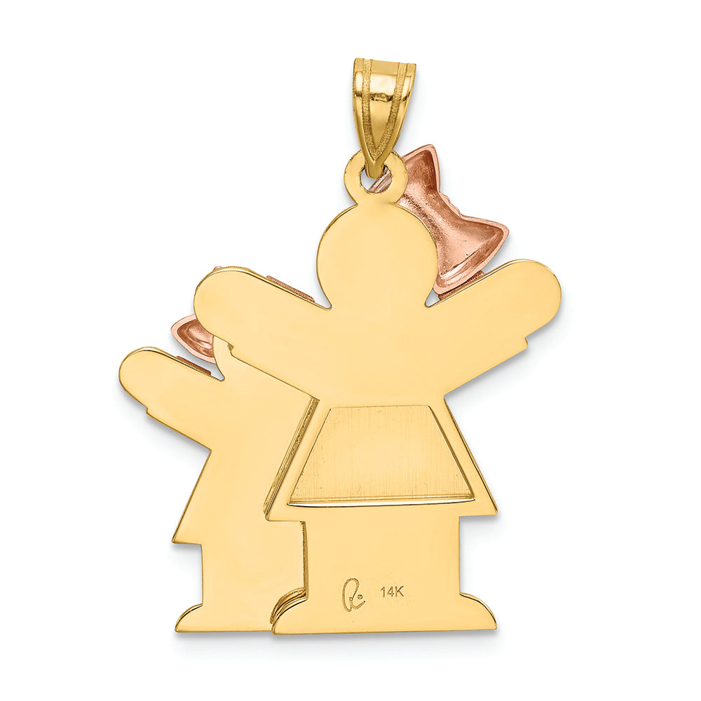 FJC Finejewelers 14k Two-tone Gold Big Girl Little Girl Engravable Charm