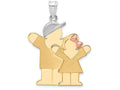 The Kids Big Boy and Little Girl Engraveable Charm / Pendant Necklace
