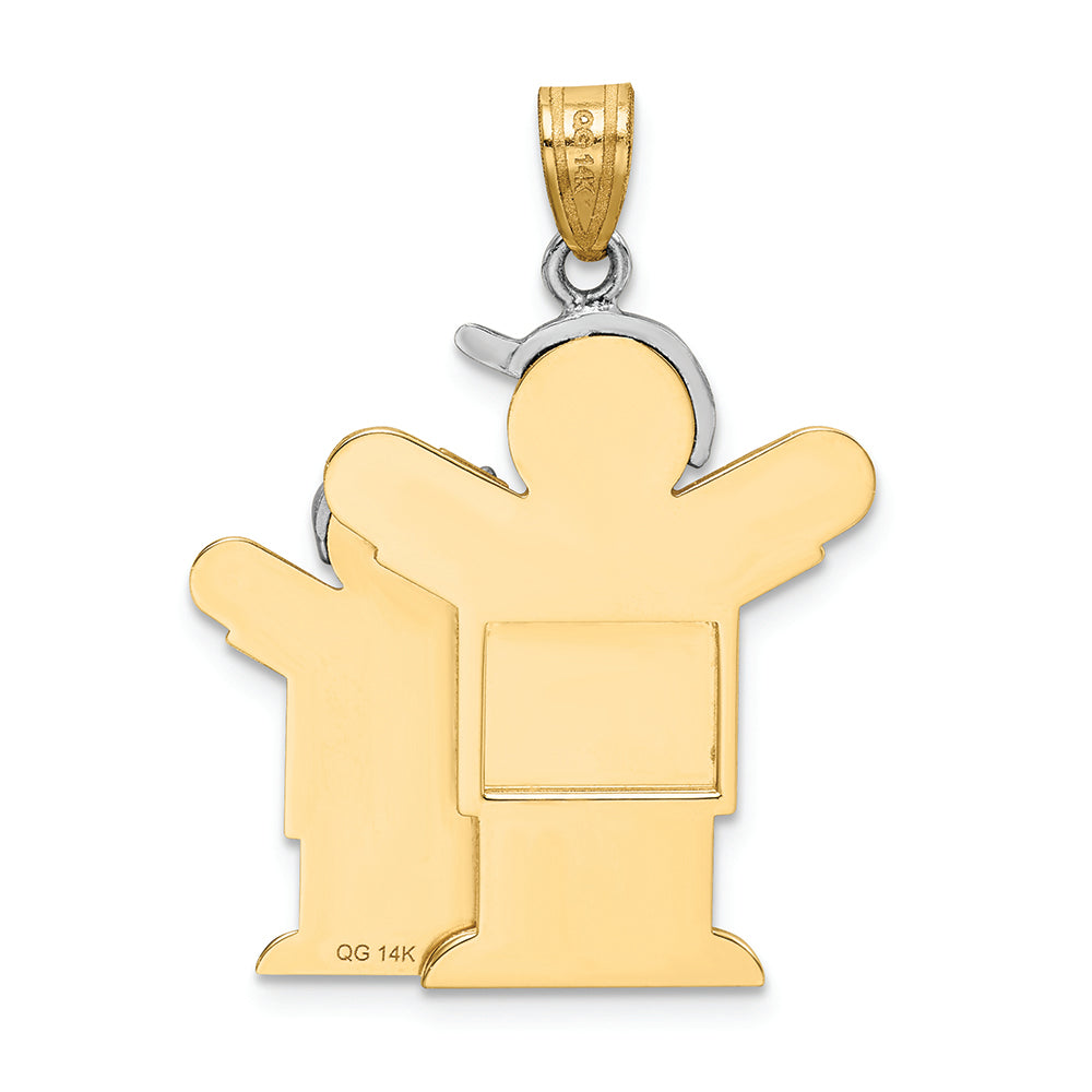FJC Finejewelers 14k Two-tone Gold Big Boy Little Boy Engravable Charm