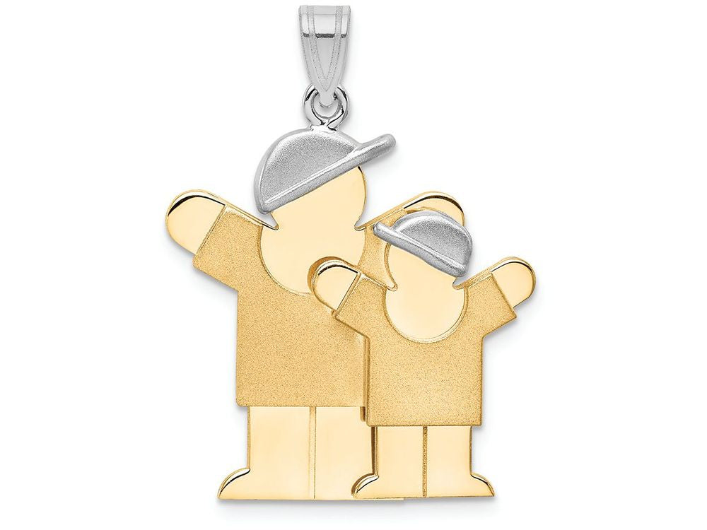FJC Finejewelers 14k Two-tone Gold Big Boy Little Boy Engravable Charm