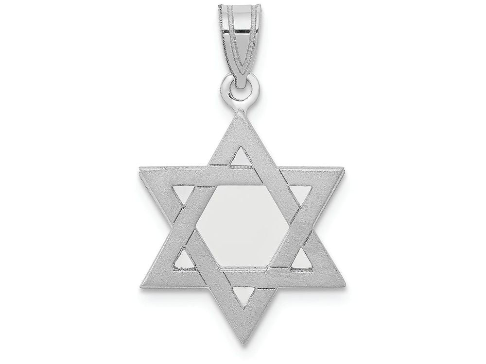 FJC Finejewelers 14k White Gold Star Of David Charm 16 x 25mm