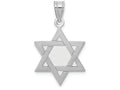 FJC Finejewelers 14k White Gold Star Of David Charm 16 x 25mm