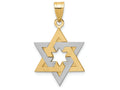 FJC Finejewelers 14k Two-tone Gold Star Of David Charm 16 x 25mm