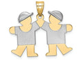 FJC Finejewelers 14k Two-tone Gold Small Double Boys Engravable Charm