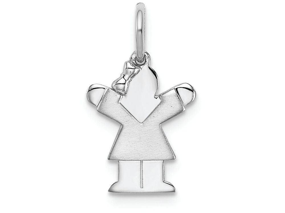 FJC Finejewelers 14k White Gold Mini Girl Charm 9 x 18mm