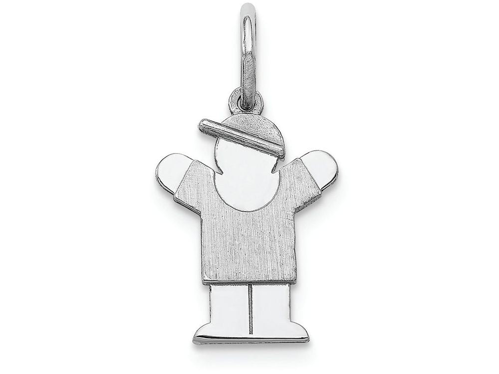 FJC Finejewelers 14k White Gold Mini Boy Charm 9 x 18mm