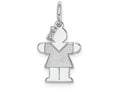 FJC Finejewelers 14k White Gold Mini Girl Charm