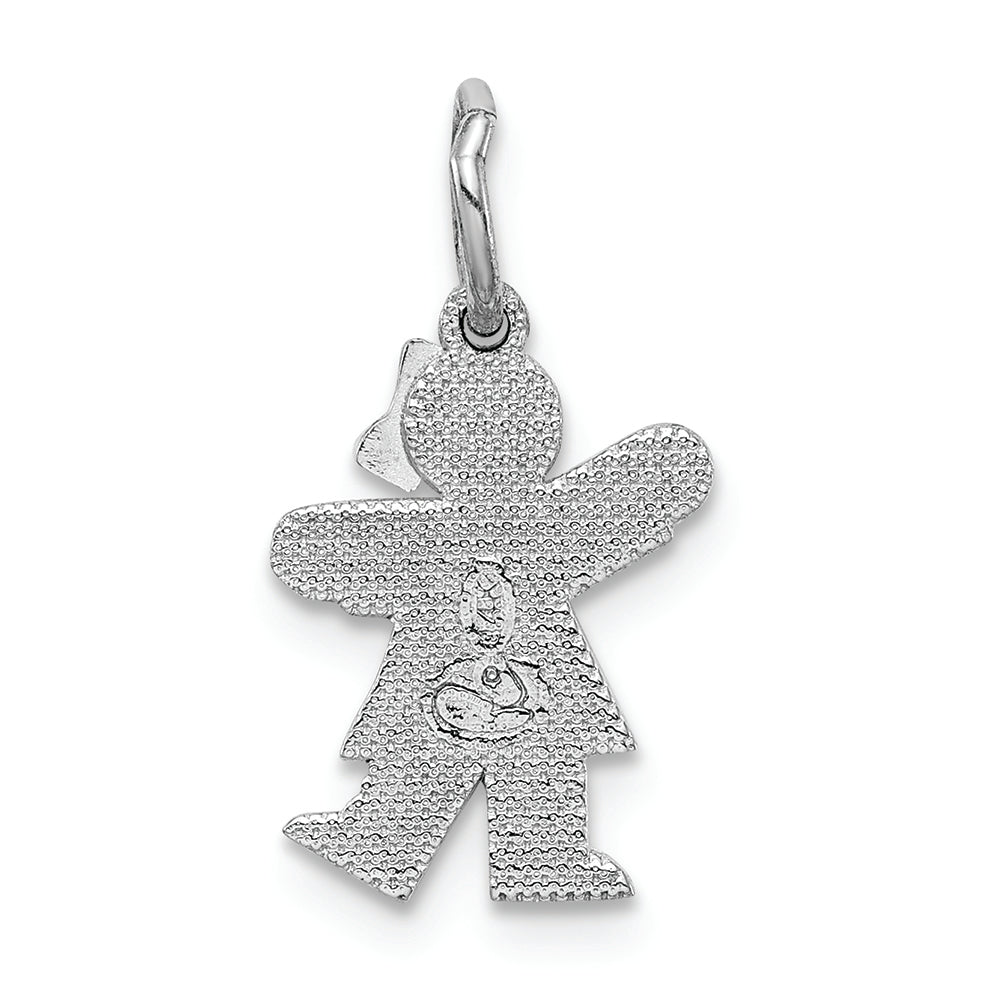 FJC Finejewelers 14k White Gold Mini Girl Charm 9 x 18mm