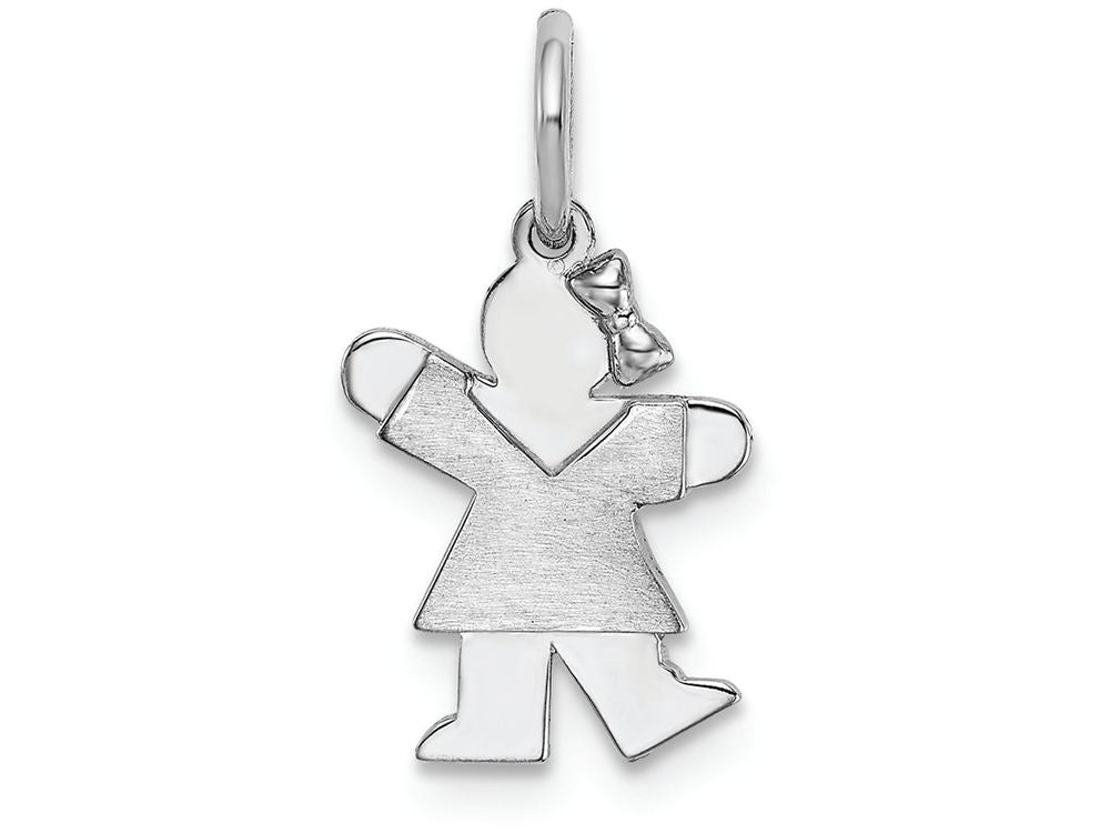 FJC Finejewelers 14k White Gold Mini Girl Charm 9 x 18mm