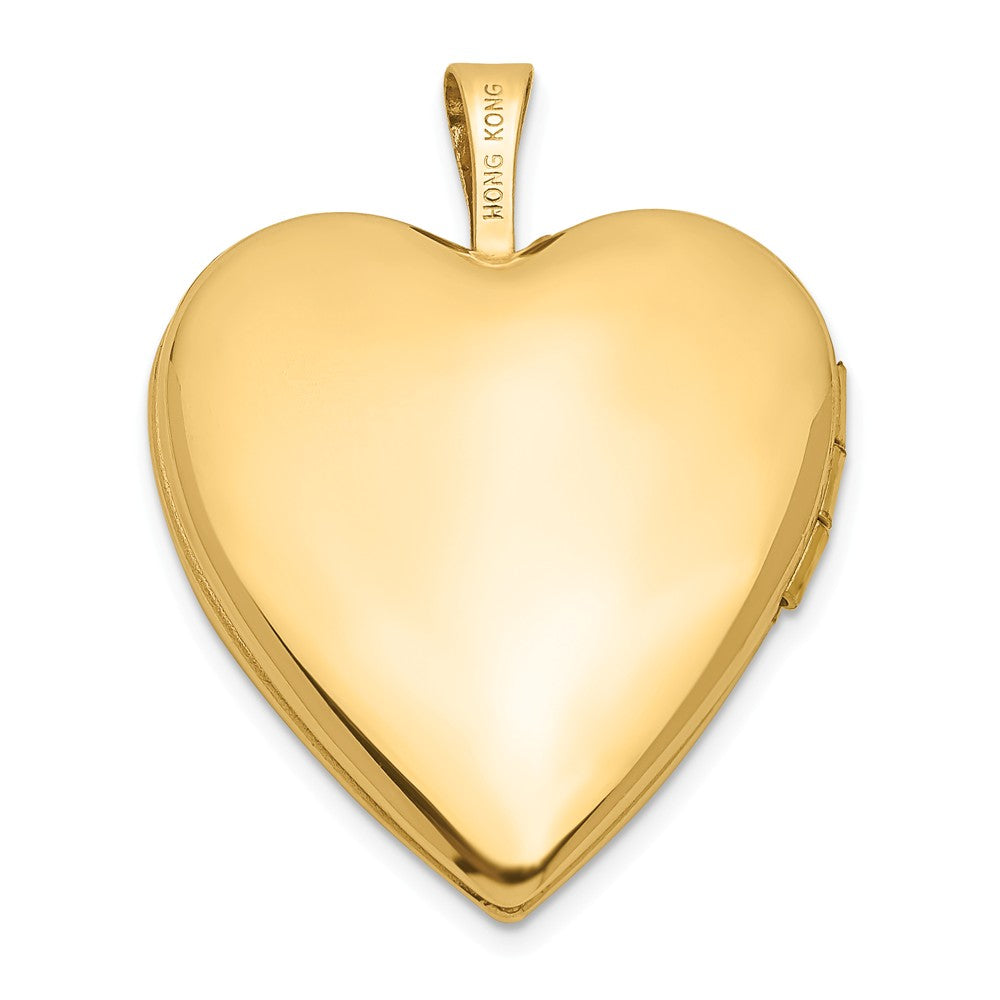 FJC Finejewelers 14k 20mm Plain Polished Heart Locket Pendant Necklace 18 inch chain included