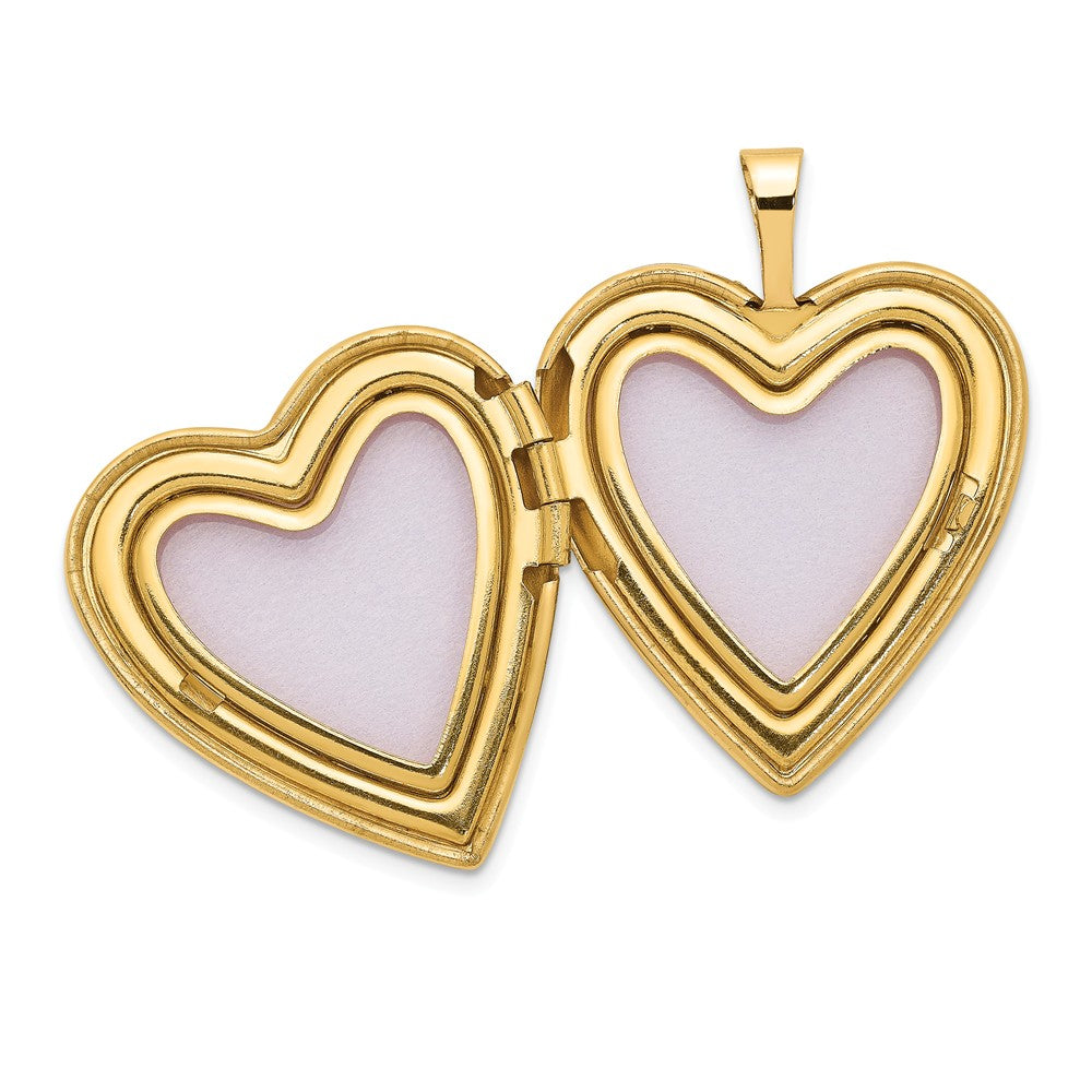 FJC Finejewelers 14k 20mm Plain Polished Heart Locket Pendant Necklace 18 inch chain included