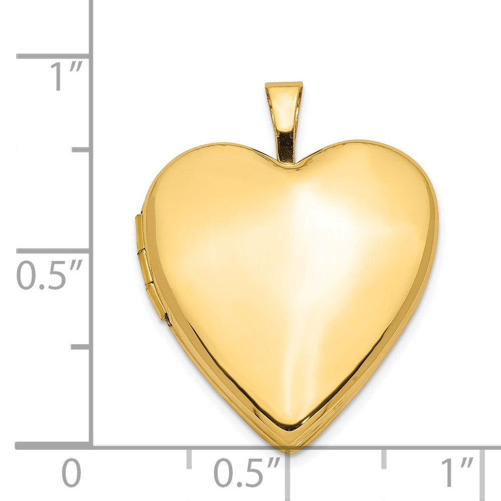 FJC Finejewelers 14k 20mm Plain Polished Heart Locket Pendant Necklace 18 inch chain included