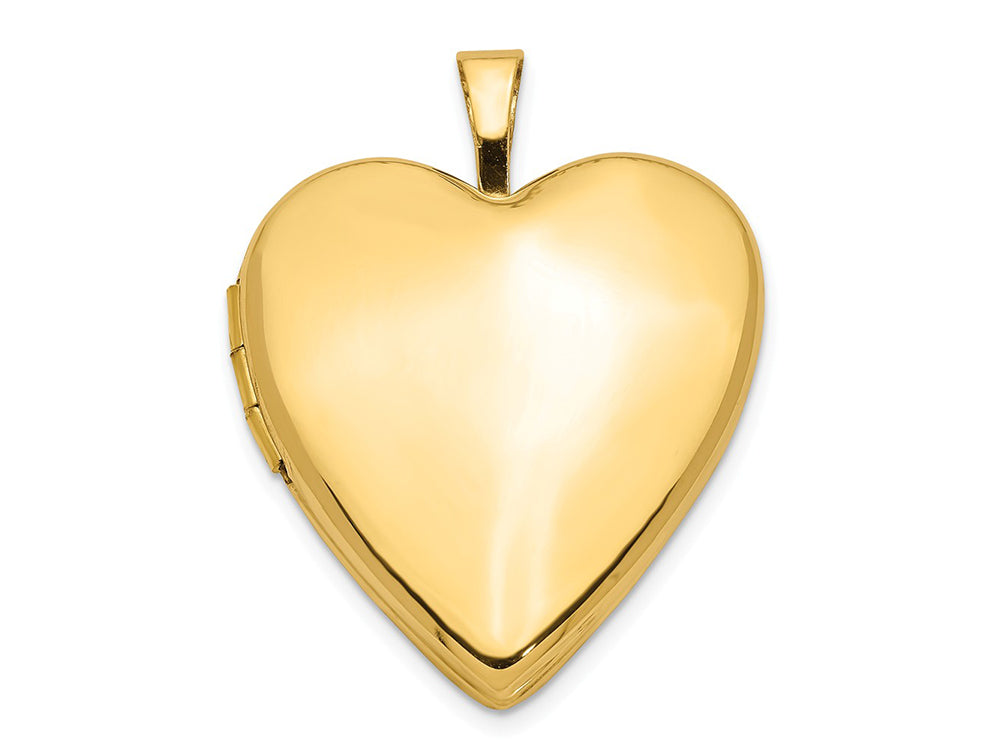 FJC Finejewelers 14k 20mm Plain Polished Heart Locket Pendant Necklace 18 inch chain included