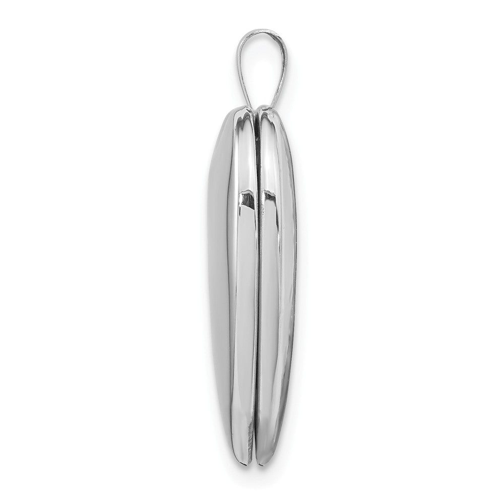 FJC Finejewelers 14k 20mm White Gold Plain Polished Heart Locket Pendant Necklace 18 inch chain included