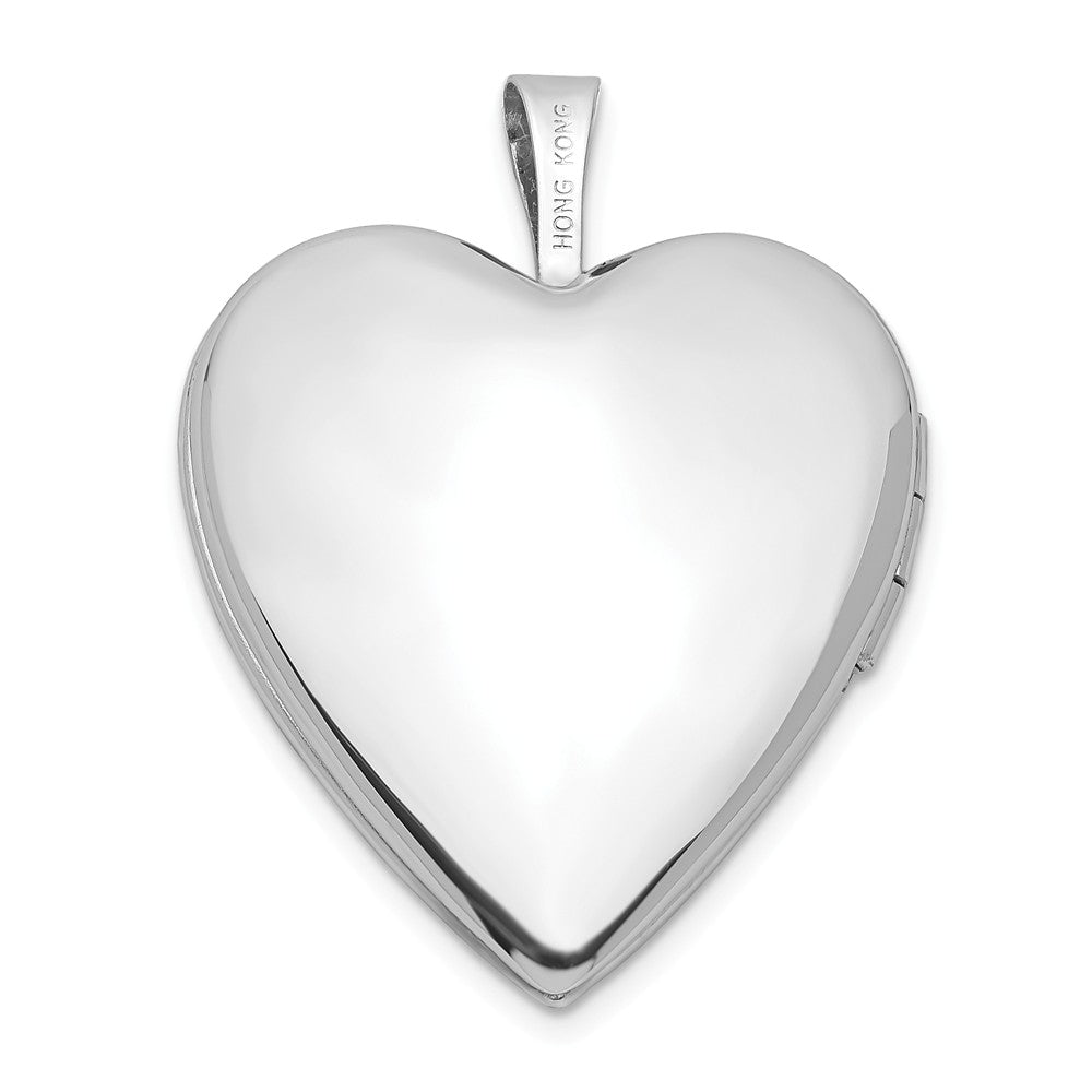 FJC Finejewelers 14k 20mm White Gold Plain Polished Heart Locket Pendant Necklace 18 inch chain included
