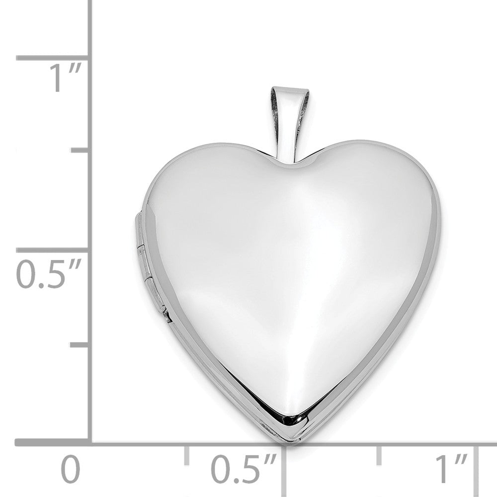 FJC Finejewelers 14k 20mm White Gold Plain Polished Heart Locket Pendant Necklace 18 inch chain included