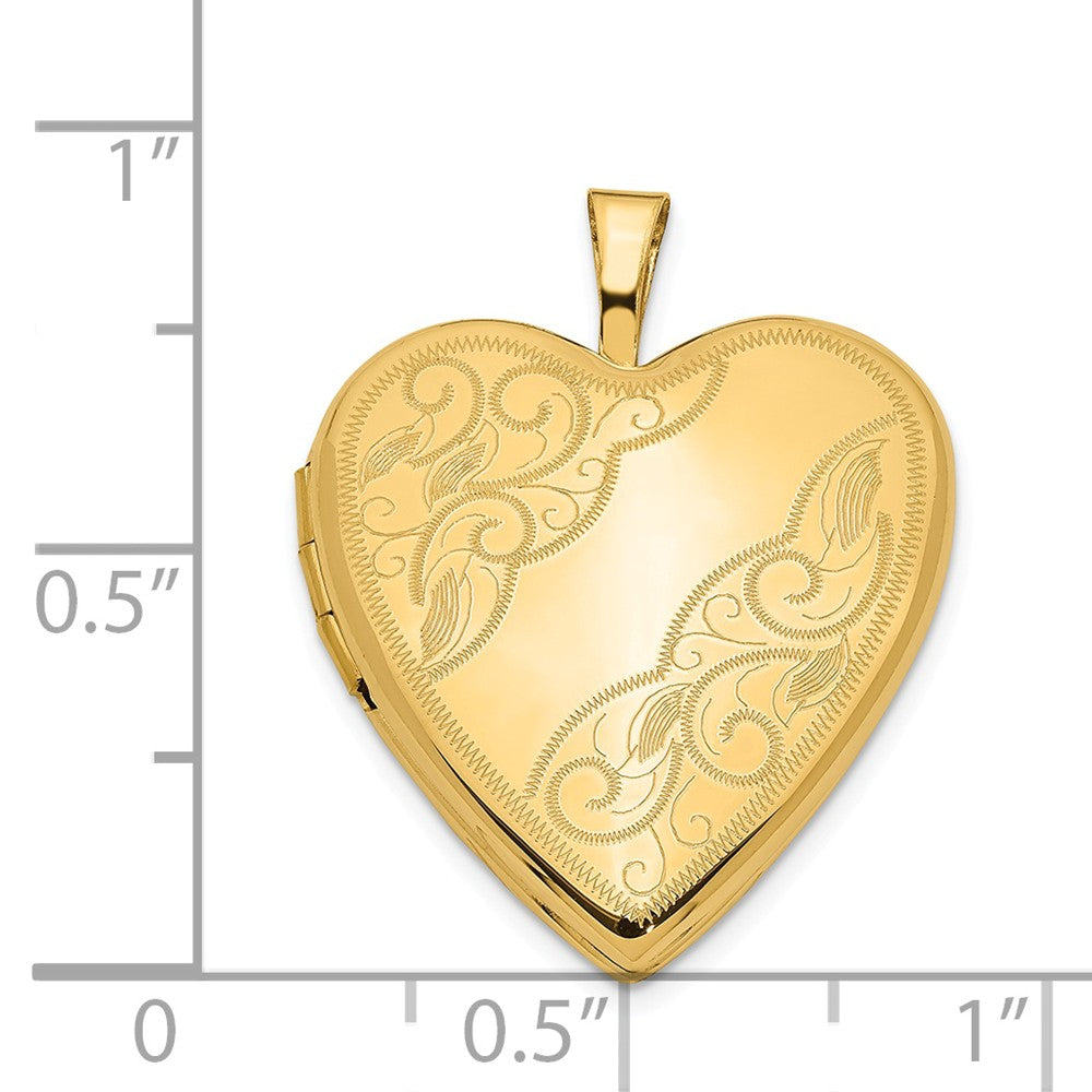 FJC Finejewelers 14k 20mm Side Swirl Heart Locket Pendant Necklace 18 inch chain included