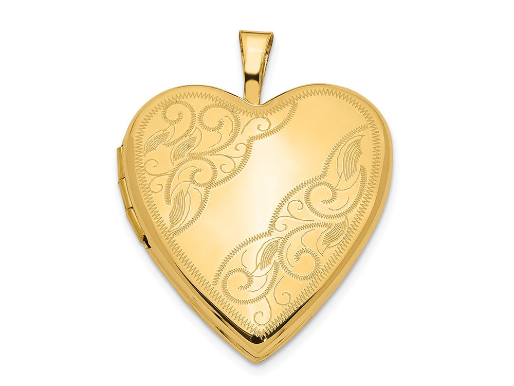 FJC Finejewelers 14k 20mm Side Swirl Heart Locket Pendant Necklace 18 inch chain included